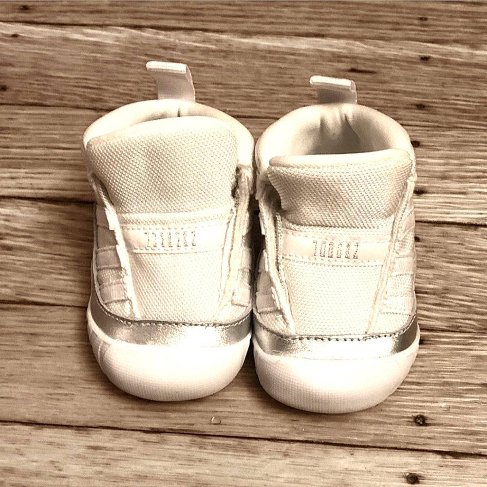 Jordans 4c infant baby toddler silver/white